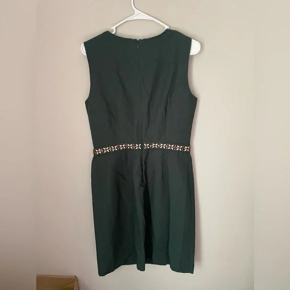 Boden Dark Green Embellished Sheath Midi Dress - Picture 5 of 7